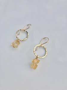 within. Hammered Orb Raw Citrine Earrings