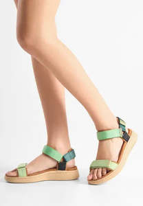 Shoes: Woden Line Sandal Apple Green Multi