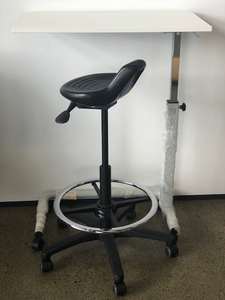 Products: Perching Stool 200mm Drafting Stool (with footring) with Standard Castors - Damba Chairs