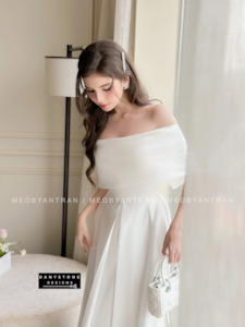 Party Wear: Exquisite Off-Shoulder Party Dress- Available in White and Red