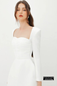 Timeless Long Sleeve U-Neck A-Line Dress