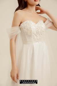 Romantic Ethereal Lace Off Shoulder Bridal Gown