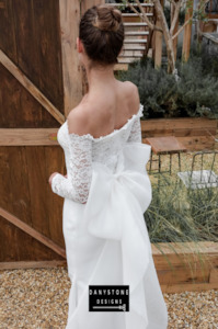 Mermaid Wedding Dresses: Satin Fishtail Flat Shoulder Dress