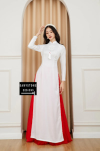 Sheath Wedding Dresses: Elegant White Silk Wedding Ao Dai