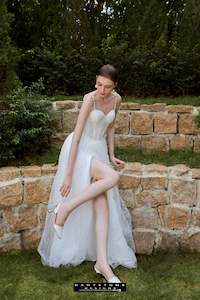 Sweetheart: Cinderella Two-Strap Dress with Slit and Corset