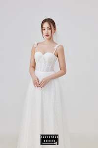 Sweetheart: Elegant Apricot Flower Strapless Satin Dress with Shoulder Bow