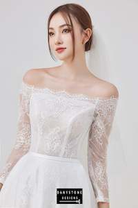 Thin Lace Dress with Off-Shoulder Design