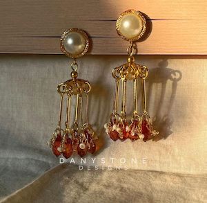 Handmade Jewelry: Handmade Tassel Jhumka Earrings with Pearl Stud