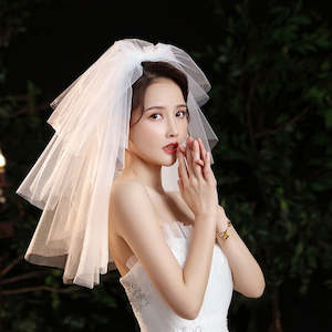Veils: Classic 3-Layer Short Bridal Veil - 34/45/65cm