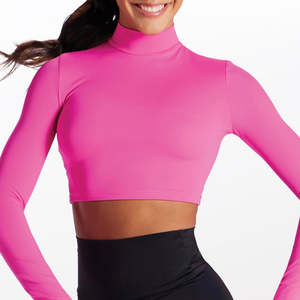 Mock Neck Long Sleeve Crop Top