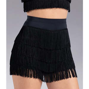 High Waist Fringe Dance Shorts