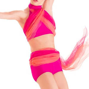 In Stock Costumes 1: Mesh Draped Halter Top & Bustle Shorts