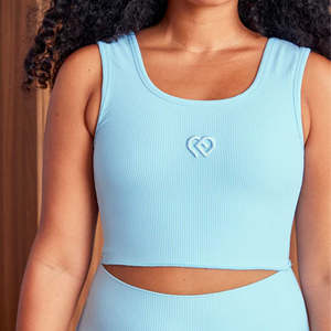 Tops And Crops: Ribbed Crop Cool Blue