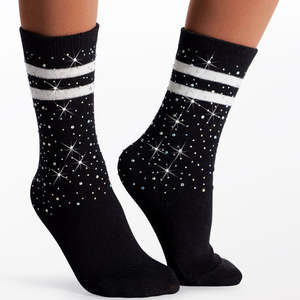 Shoe Accessories: Rhinestone Tube Socks