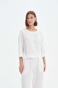 Tirelli Pleat Hem Top 25a3713 - White