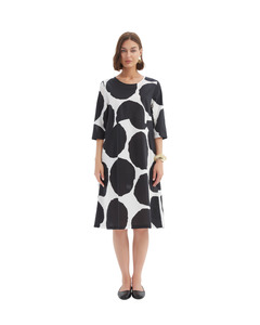 Tirelli: Tirelli Curve Seam Poplin Dress 24D3522 - Black/White Spot