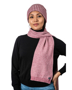 Koru Moss stitch Plated Beanie KO2035 - Rose/Natural