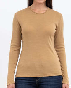 Bay Road NZ made Merinos Harper Crew br840 - Caramel