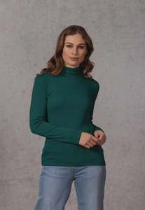 Bay Road NZ made Merino Isabel Polo Neck br716 - Dragonfly