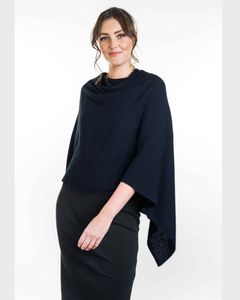Nz Made Merinos: Koru Two Way Poncho KO798 - Navy
