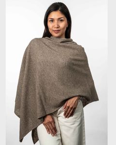 Nz Made Merinos: Koru Two Way Poncho KO798 - Mocha