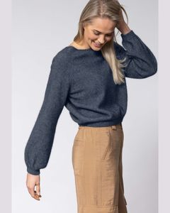 Nz Made Merinos: Noble Wild Bellow Sleeve Jumper NW3197 - Neptune