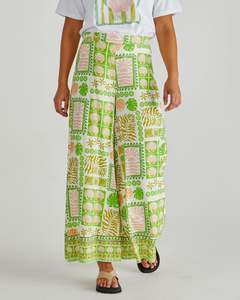 Sass Emmett Wide Leg Pant 20108PWSS - Green Shell Patchwork