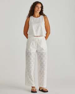 Sass: Sass Zimmy Broderie Pant 20200PWSS - Cream