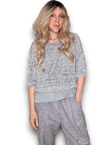 Helga May Melange Glitter Ice Knit - Navy/White