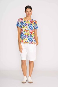 Preen Swing up down hem Top TP10902 - Printed Leaf