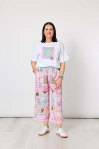 Threadz Capri Print Pant T48022 - Pastel multi
