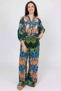 Augustine Noah Pant Crepe Retro Print RA546