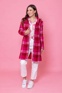 Augustine: Augustine Britta Coat Pink Tartan RA266