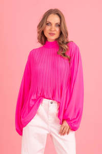 Augustine: Augustine Lulu Pleated Blouse Pink rA451B