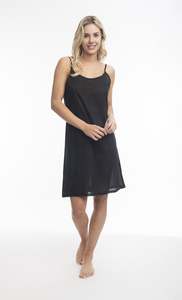 Orientique Cotton Long Slip - Black