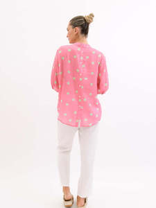 Worthier The Label: Worthier the Label Dottie Linen Shirt WY-2719 - Pink