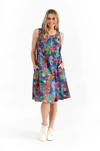 One Summer Estelle Crew Neck Sleeveless Dress DW131J - Macau Trop 3