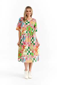 One Summer Yvonne Dress Round Neck DW98J - Costal Vacay 3