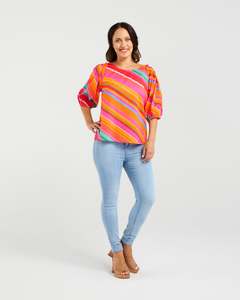 Zafina Willow Top Z3016 - Dynamic Stripe