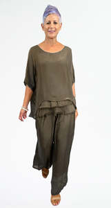 Italian Silky Pants LSP21-255A - Moro