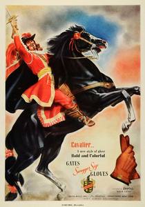 Mid 20th Century: Print, 1949 Cavalier Gloves