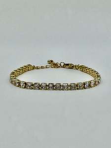 Classic Elegance: 3mm Gold Tennis Bracelet