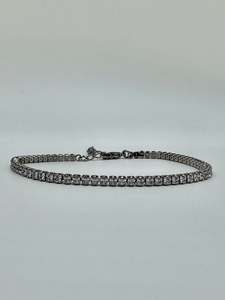 Classic Elegance: Dainty Adjustable Tennis Bracelet - Gold/Silver