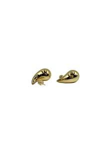 Classic Elegance: Medium Teardrop Stud Earrings - Gold/Silver