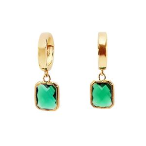 Classic Elegance: Green Emerald Drop Earrings