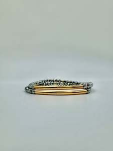 Hematite Gold Bar Bracelet