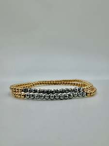 Hematite Bar Bead Bracelet