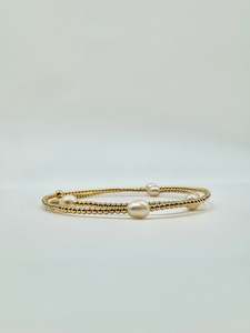 Bracelet: Petite Bead Bracelet/Pearl Inset