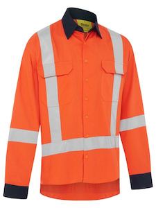 Traffic Management: BISLEY X Taped Hi Vis TTMC LS Cool Drill Shirt