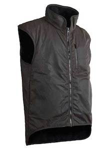 Styx Mill: STYX MILL Oilskin Brown Fur Lined Vest